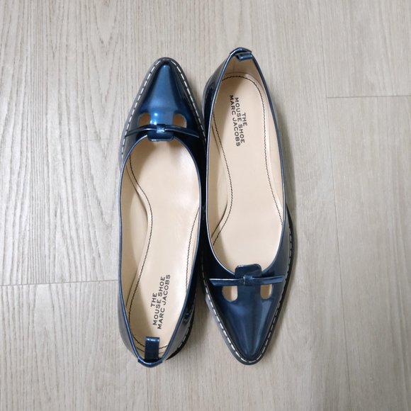MARC JACOBS Womens Mouse Shoe Demi Wedge Flats Blue/White (MSRP $325) - US 6 - Picture 2 of 6